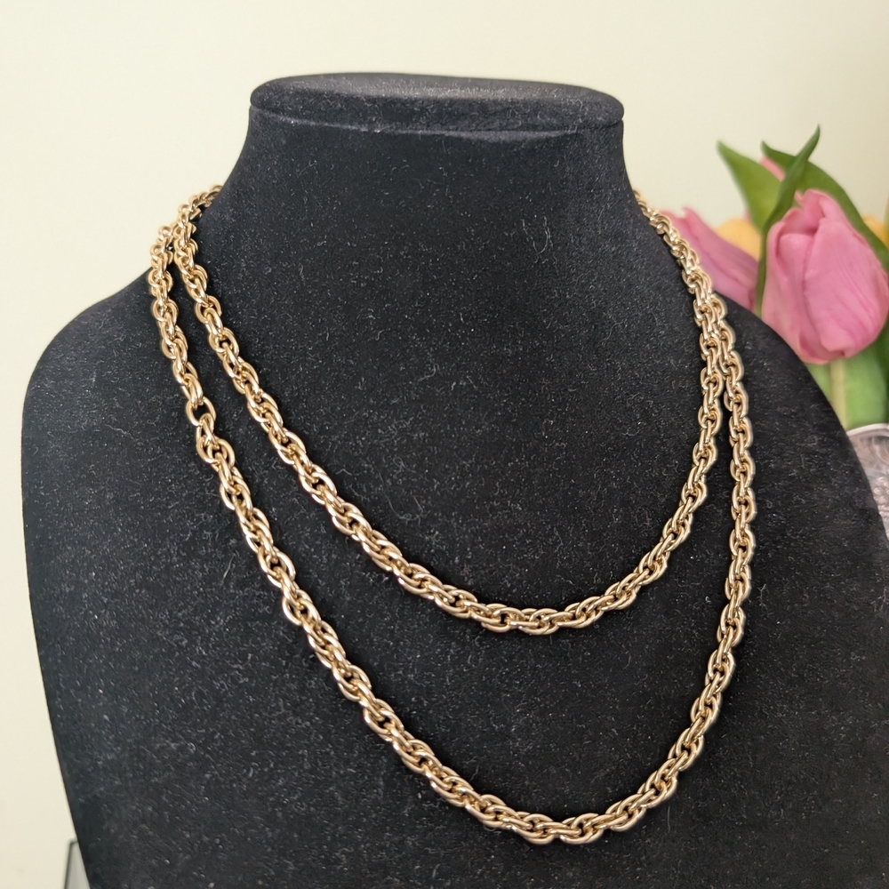 Gold Rope Chain Necklace - Elegant Women's Jewelry